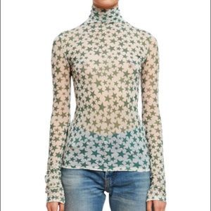 Acne Studios Denise Sheer Green Star Turtleneck